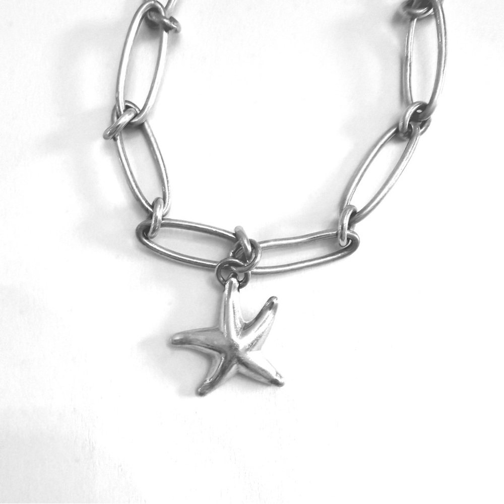 Tiffany & Co. 925 Silver Elsa Perretti Starfish Oval Link Bracelet 7 1/4” OBO - Picture 4 of 8